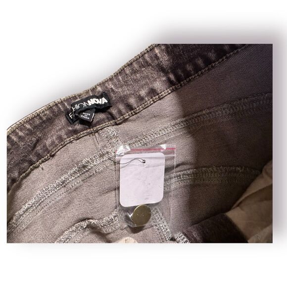 Fashion Nova Acting Up Denim Skirt Set Black/Grey‎ Size Small New - Picture 6 of 10